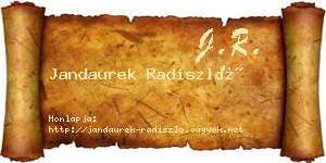 Jandaurek Radiszló névjegykártya